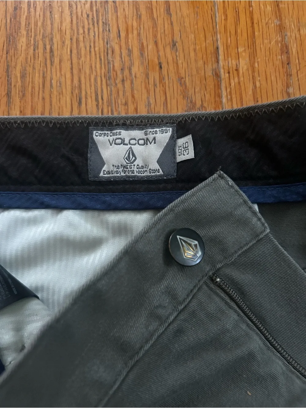 Volcom Men's Dark Charcoal Flat Front Shorts